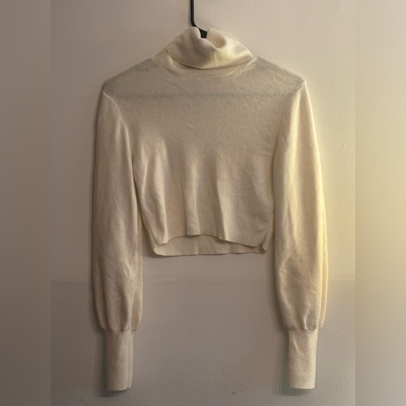 Aritzia Wilfred Rebecca merino wool cropped turtleneck sweater in Oak - XS - Picture 3 of 3